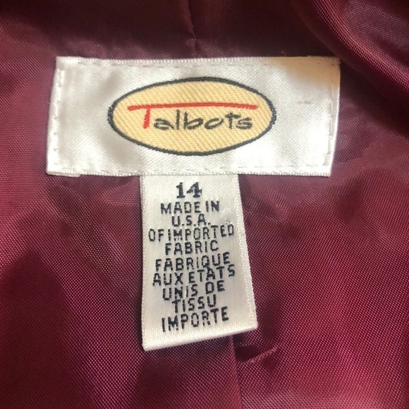 Vtg Talbots Women’s Plus Wool Silk Blend red Orange Tweed Blazer Made In USA 14 - Picture 11 of 16